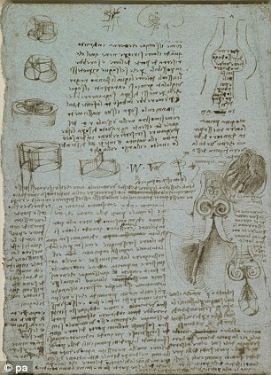 Dedicated: Da Vinci dissected more than 30 human corpses to learn about the human anatomy so his paintings and sculptures would be as realistic and accurate as possible